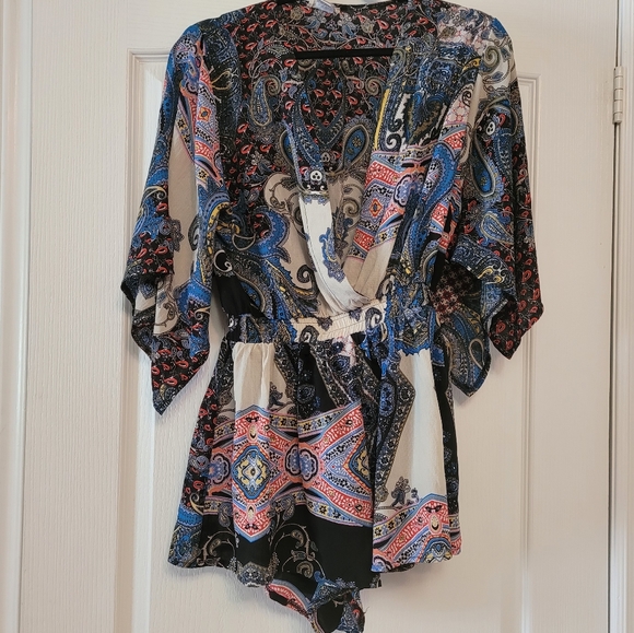 Kimono Style Playsuit W/Elastic Waist M/L - Picture 1 of 5